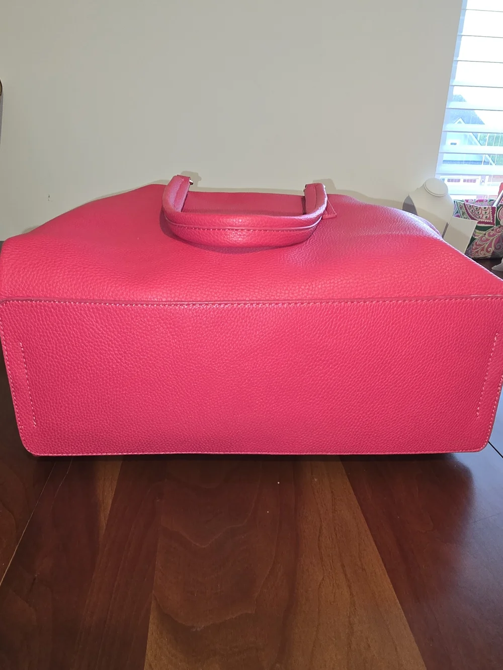 Hot Pink 💕 Pebbled Leather-Like Shoulder Bag with Triple Zipper Compartments